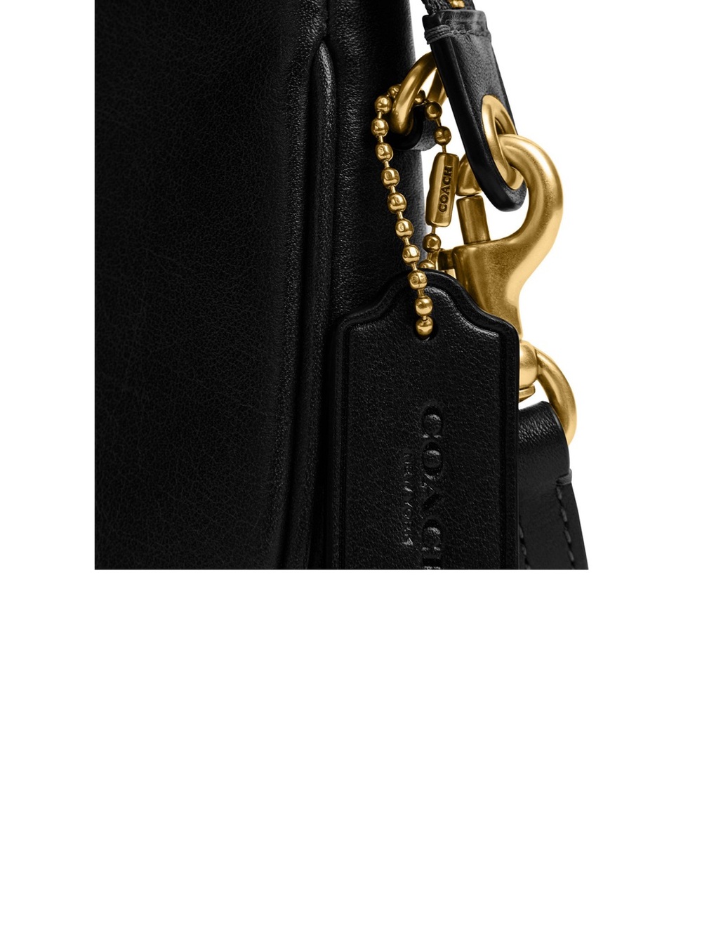 Coach Black Leather Shoulder Bag with Gold Hardware - Picture 4 of 5